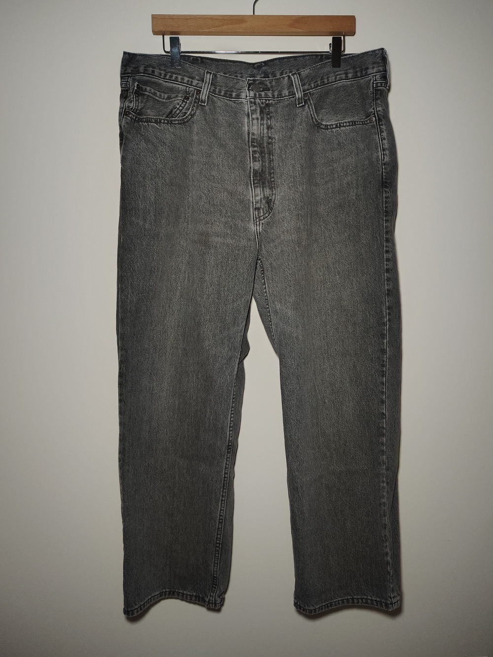 Levi's 565 Loose Straight Jeans Men's 38x30 Gray Charcoal Denim 565 Relaxed